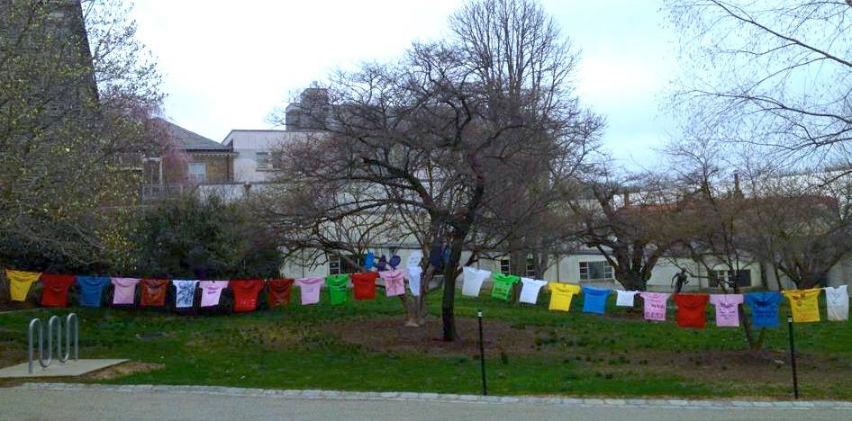 The Haverford Women*s Center Hangs Clothesline Project For Sexual Assault Awareness
